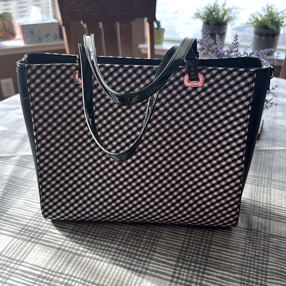 White House Black Market NWOT gingham tote - Picture 2 of 4